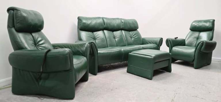 Himolla Leather 3 Seater NON Recliner Sofa and  2 Recliner Electric Chairs 1604251