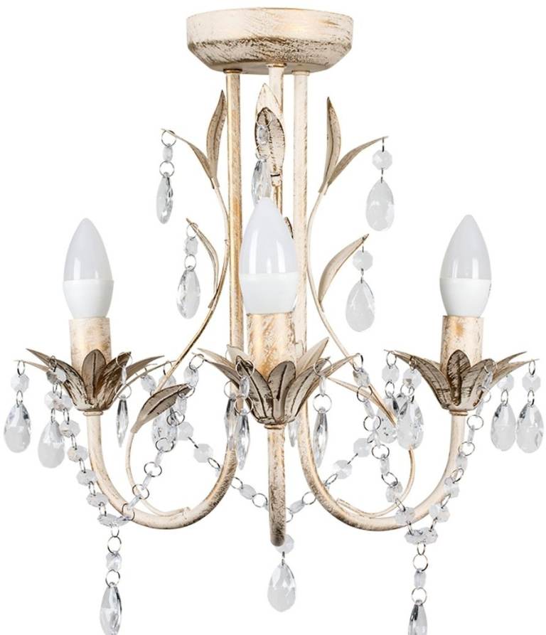  Crystal Chandelier – 3-Arm Ceiling Light