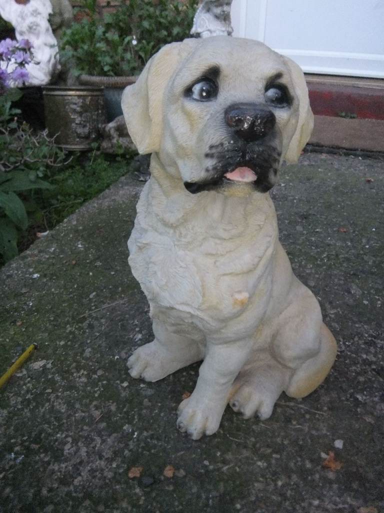 Garden Standing Labrador Statue - Golden Labrador Dog Puppy Ornament Figurine