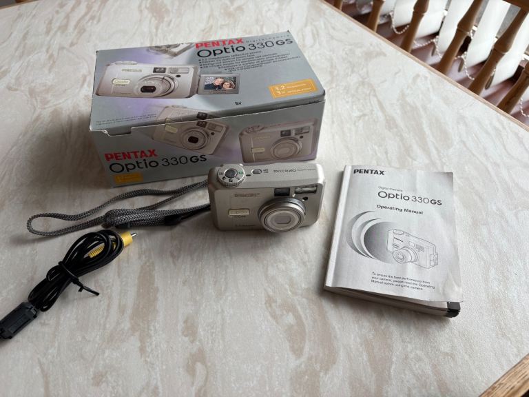 Pentax Digital Camera Optio 330GS 3.2MP Silver Flip Screen