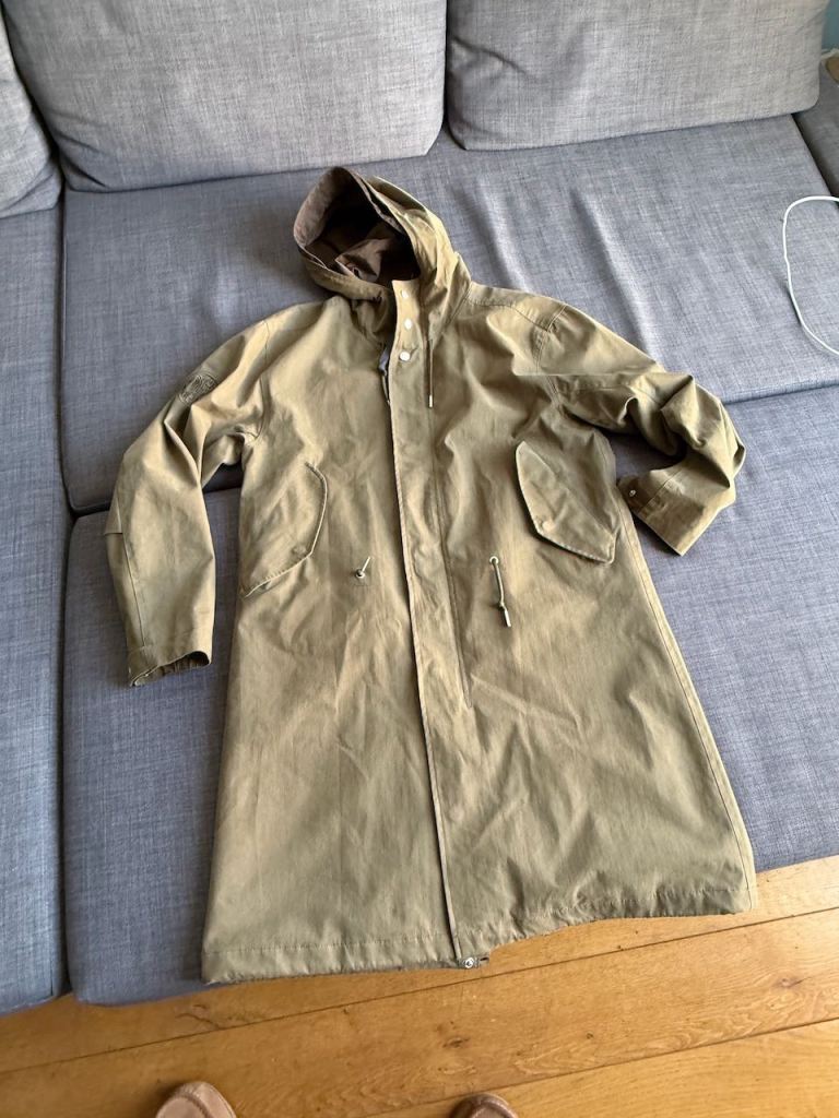 Pretty Green Hooded Parka Coat - Khaki / Olive - Size XS
