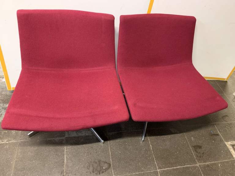 Pair Of Arper Catifa 80 Beige Lounge Chair - ENV390 in excellent condition