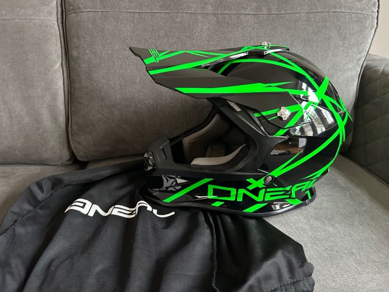 ONeal Medium Black Green Motocross helmet 