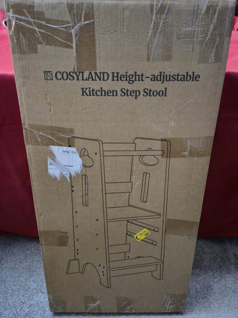 Cosyland Tower Wooden Toddler Step Stool 3 Adjustable Heights Toddler Stool