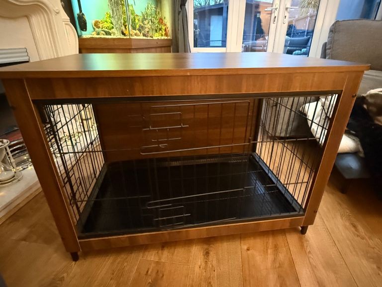 Dog cage crate wood and metal