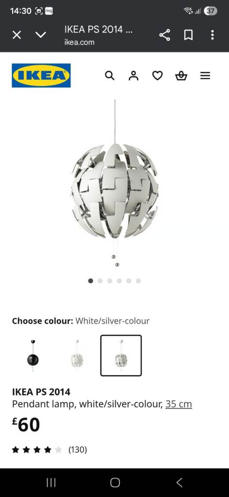 Death star style Ikea light shade 