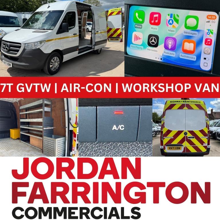 2021 71 reg MERCEDES BENZ SPRINTER 315 RWD UTILITY / WORKSHOP VAN**3.5T TOW**