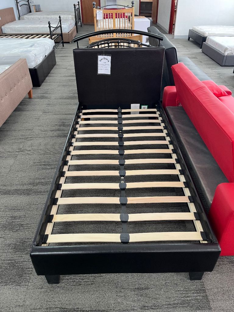 image for Prada Black Faux Leather Single Bed Frame