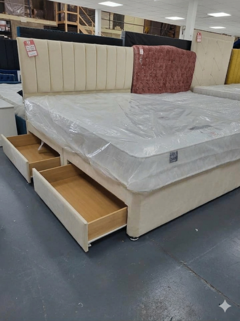Divan Double Bed with Mattress & Storage  Hot Sale Save 20%  Same Day Delivery