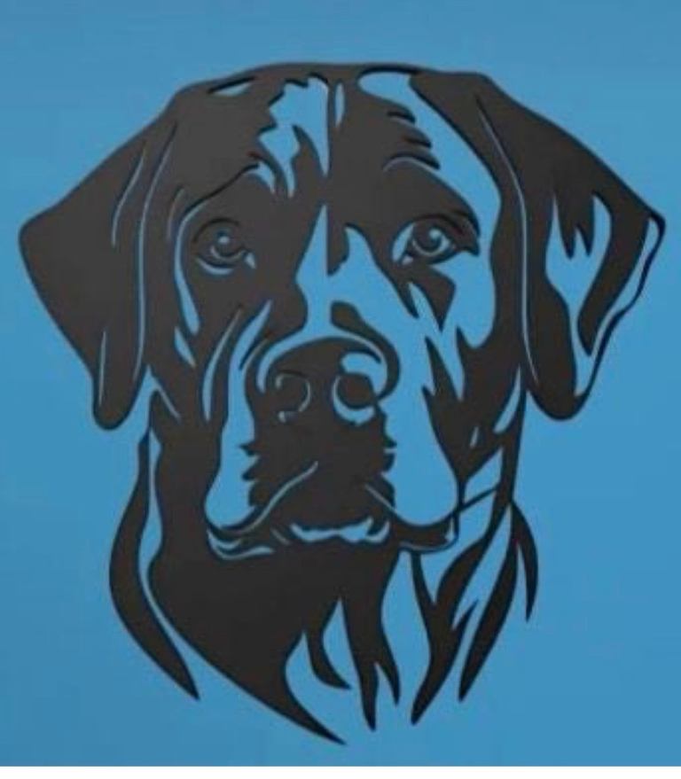 New Black Labrador Dog Wall Art Decor