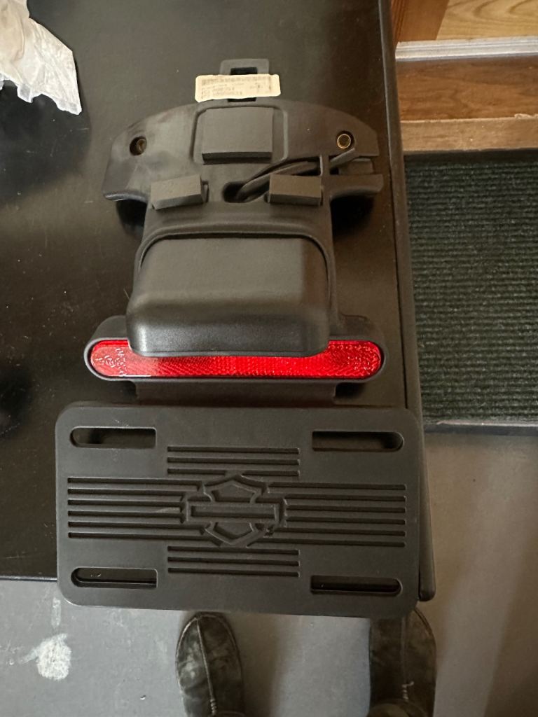 Harley Davidson Fat Boy number plate bracket and spark plug wires