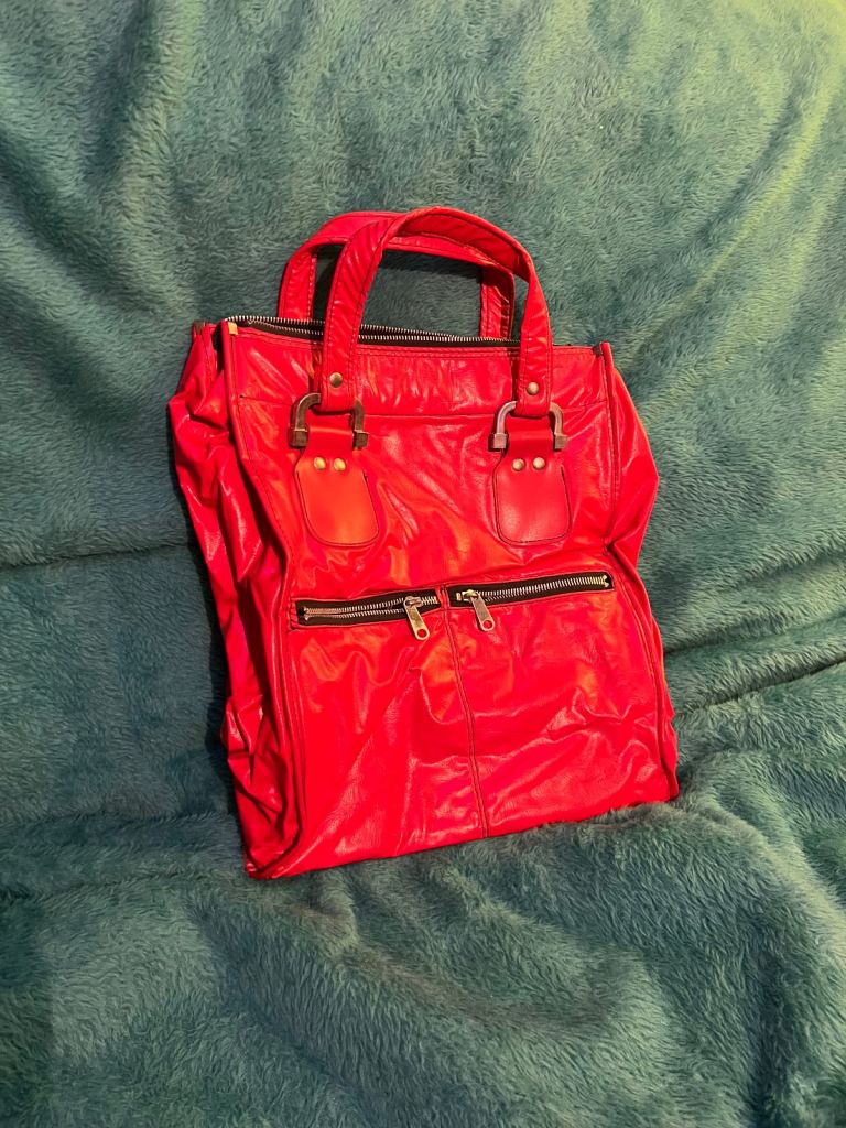 Vintage tomato red ladies bag great condition 