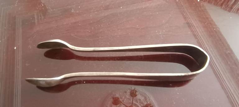 Antique Silver Sugar Tongs 9cm