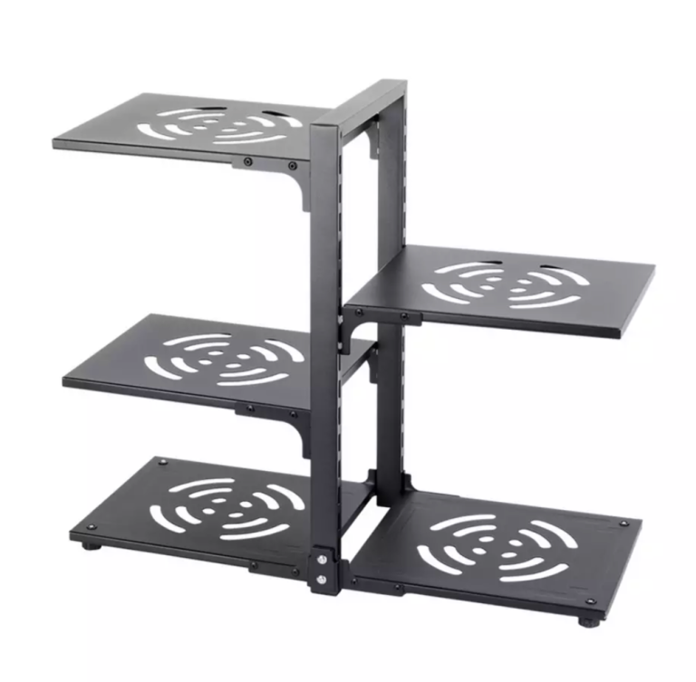 New Black Metal Corner Shelf Unit - 4 Tier Storage Rack