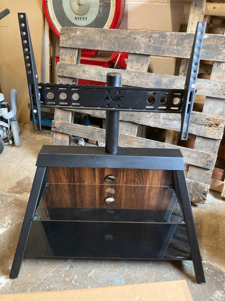 AVF OPTIONS EASL925A EASEL CANTILVER TV STAND FOR UP TO 65`` TV WALLNUT/GLASS