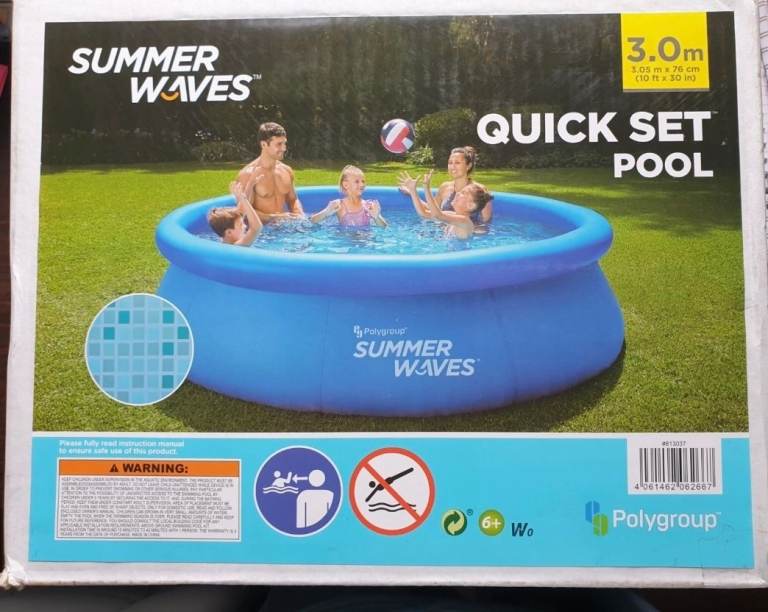 Brand New Summer Waves 10ft Round Inflatable Pool (Quick Set)