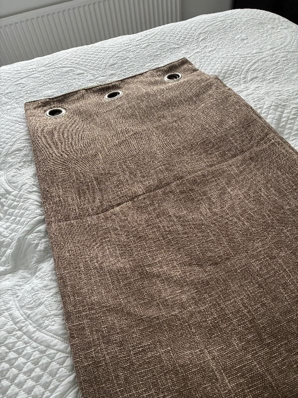 Taupe colour heavy curtains 2pr 90x90