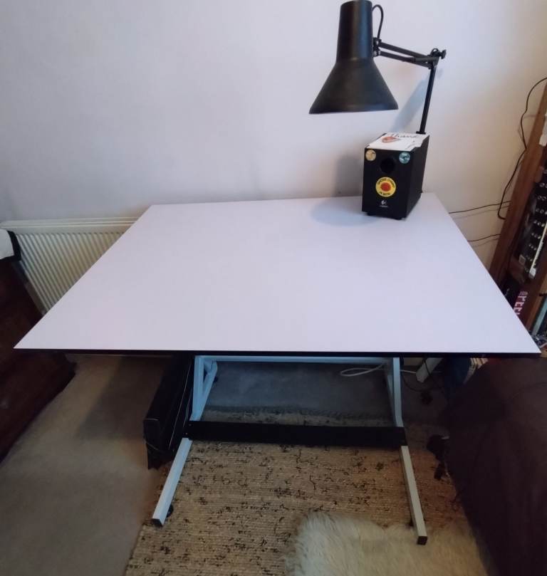 Adjustable White Broadway Drafting Table