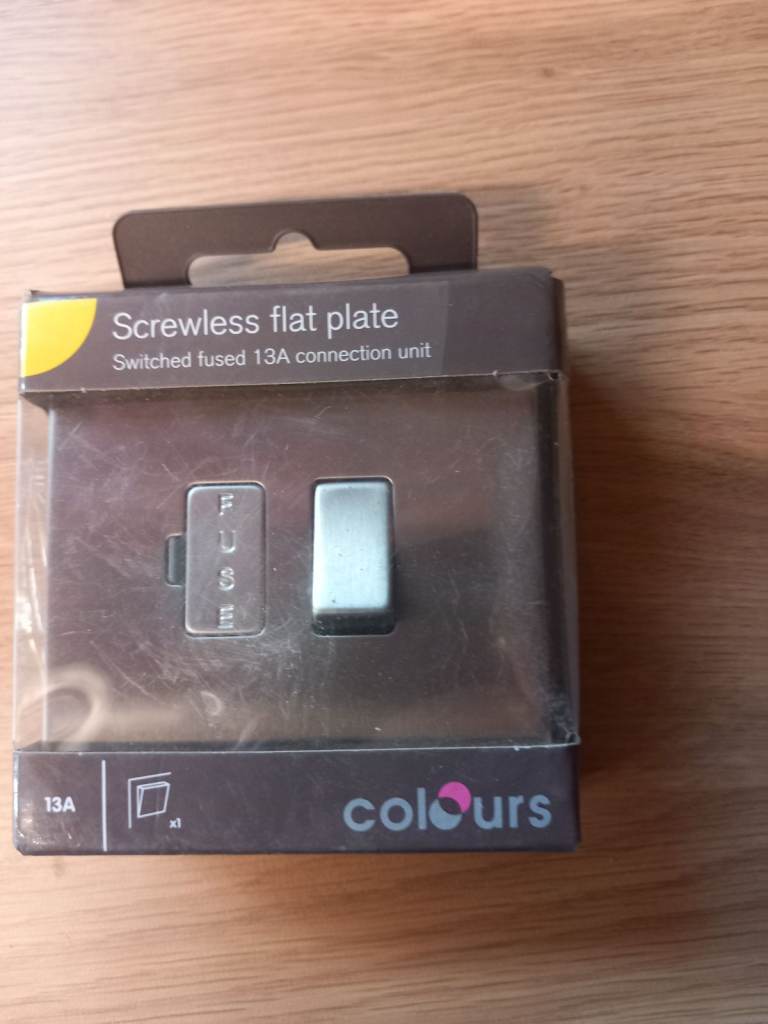 Colours Fused spur switch - brushed steel