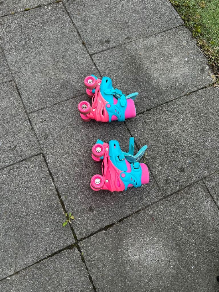 Kids Roller Skates - Pink and Blue, Good Condition