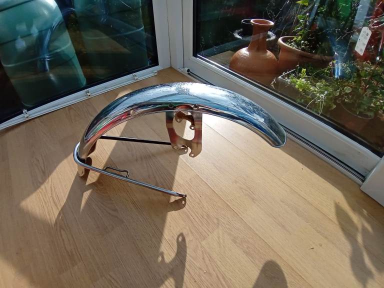 1970's Honda CB500T Original Chrome Front Fender / Mudguard with stay