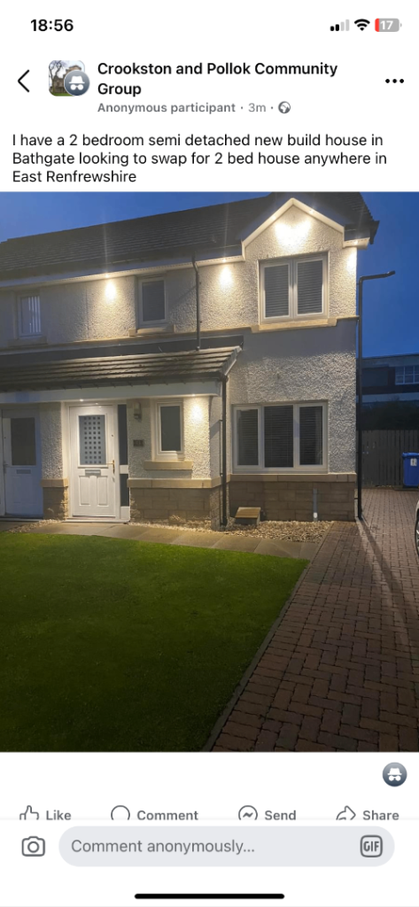House Swap  2 bed house Bathgate 