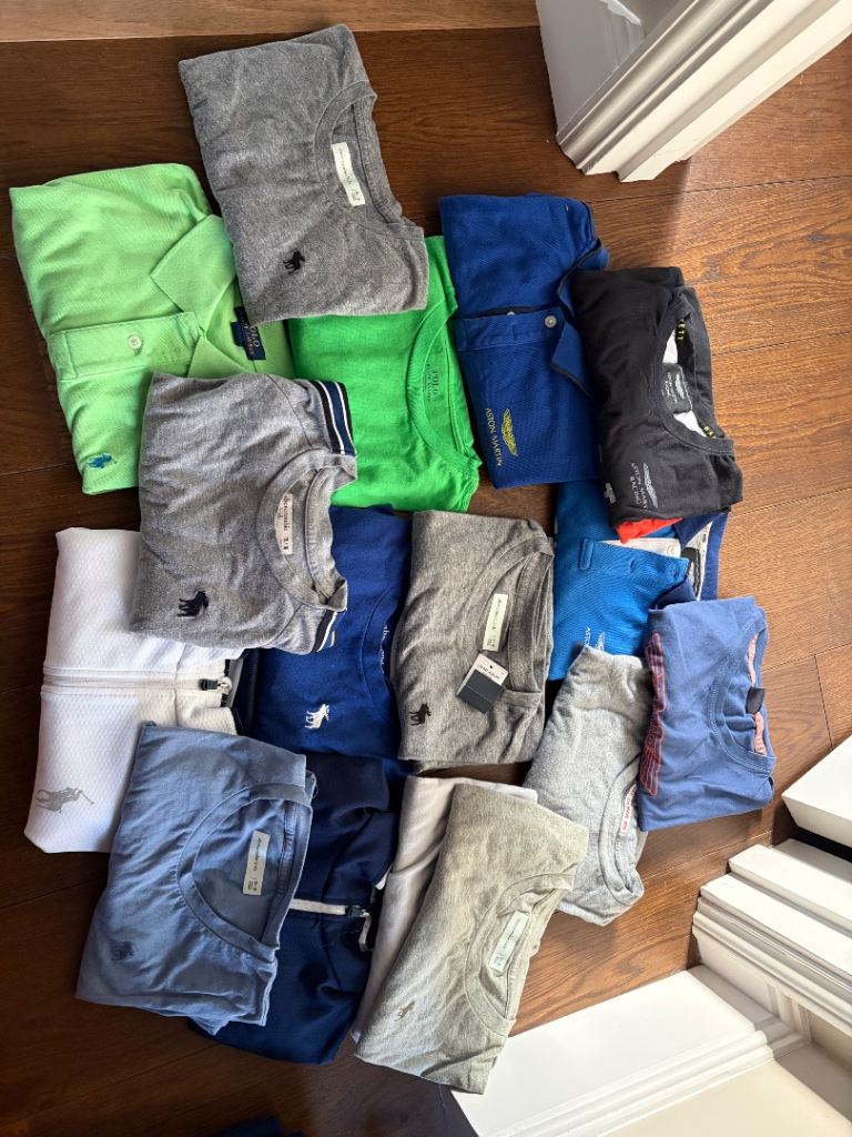 Bundle of boys 15 -16 long and short sleeves Ralph Lauren, Hackett and Abercrombie and Fitch