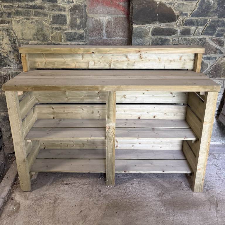 Home Bars/ Bar Counters etc. - Outdoor Bar with Double Shelving - 5ft