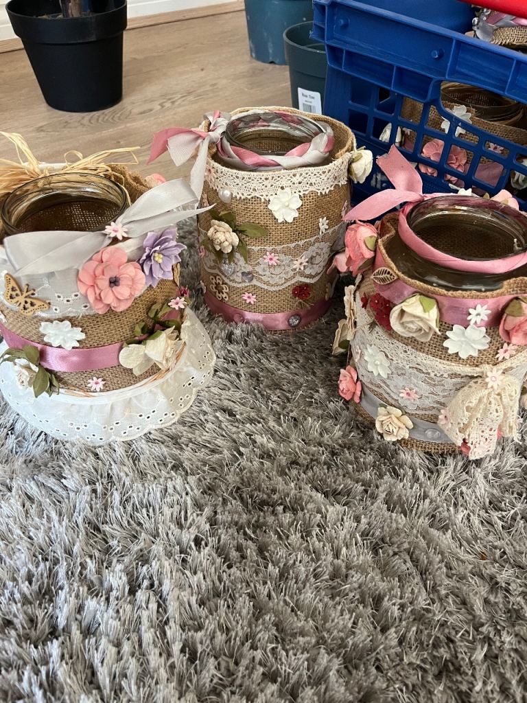 Shabby Chic Jars - Set of 14