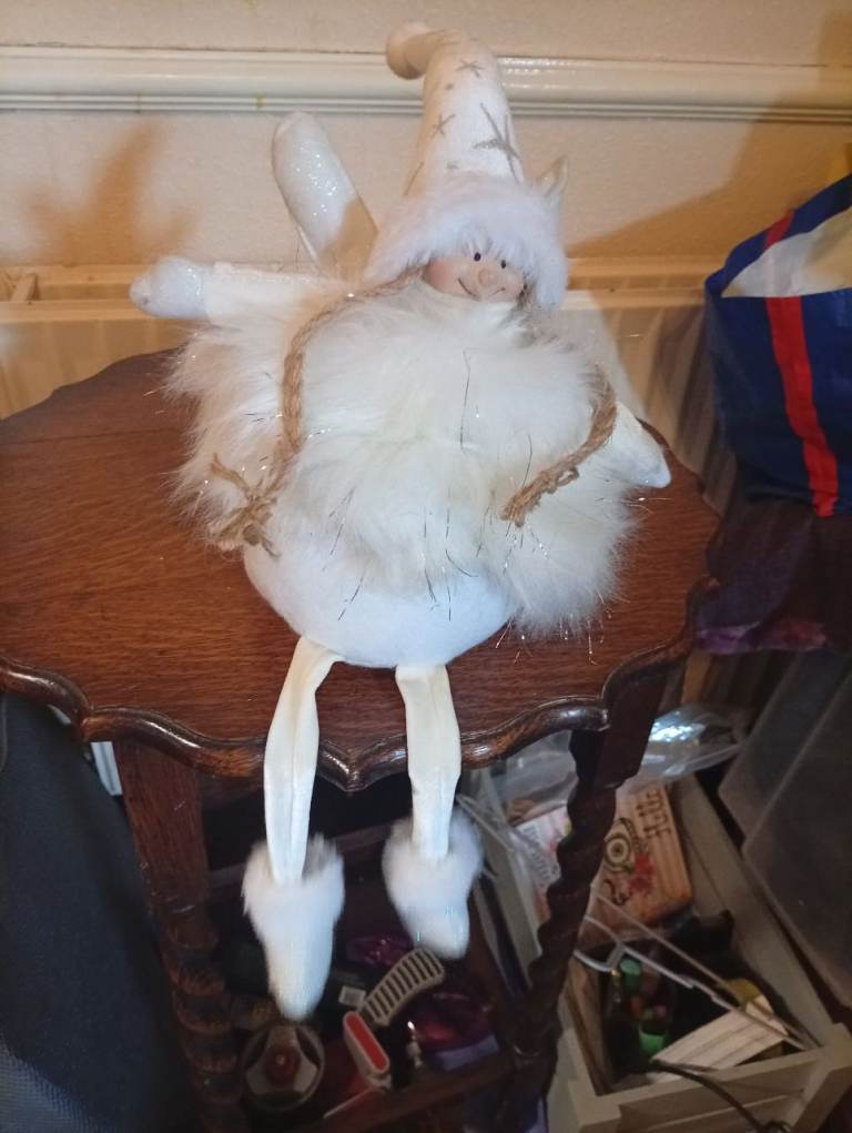 48cm Christmas Sitting Angel Decoration with Dangly Legs