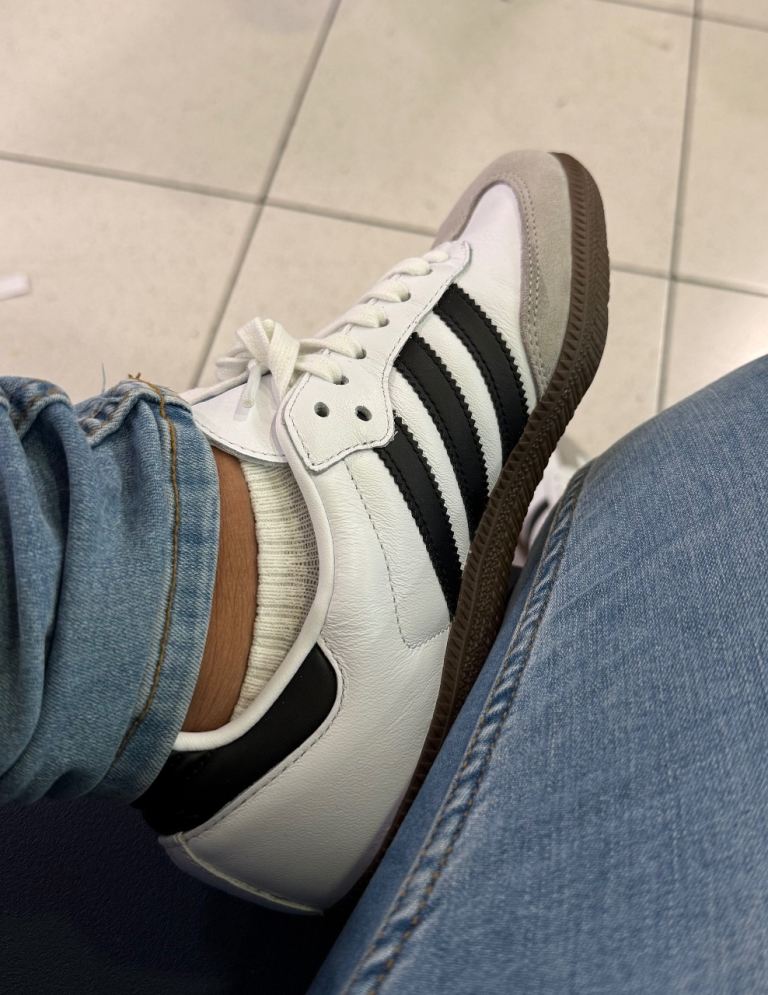 Adidas Samba Trainers – White with Black Stripes, As Good As New