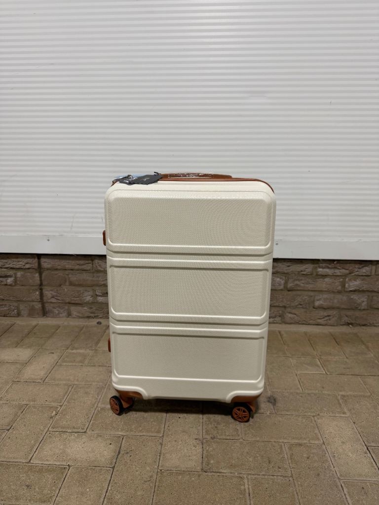 KONO Cream & Tan Suitcase 24 inch 