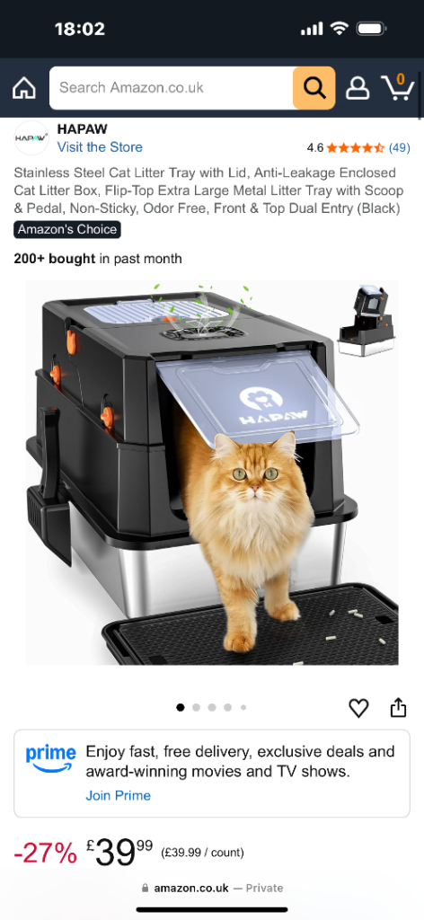 Stainless Steel Cat Litter Tray with Lid, Anti-Leakage Enclosed Cat Litter Box