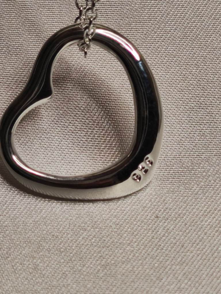 Sterling Silver Necklace, With Heart Shape Pendant 