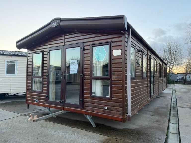 40x13 3 Bed Static Caravan - Wood Clad, French Doors, DG, CH - Offsite, Own Land