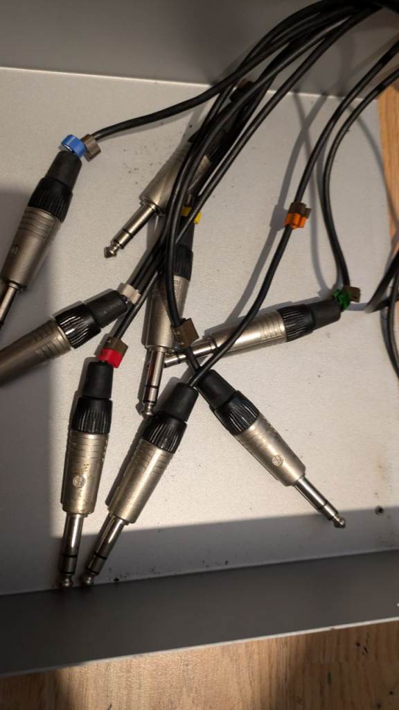 8 way loom XLR/jack cable, equipment studio rack cable 
