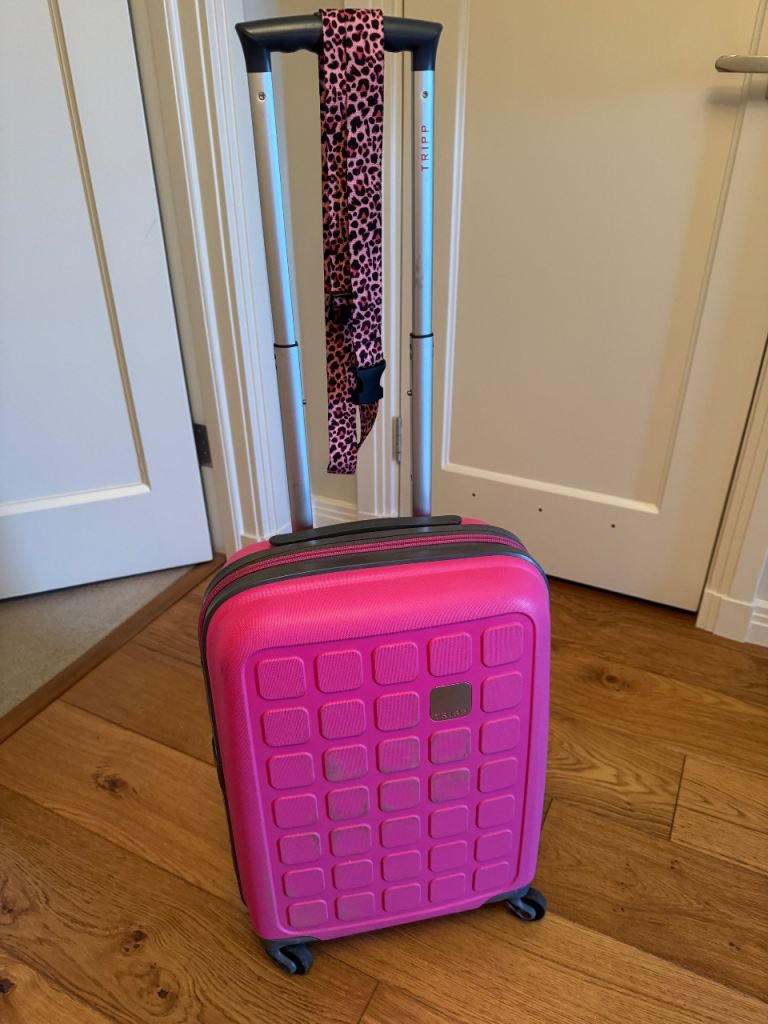 Pink Trip suitcase with built in TSA lock 