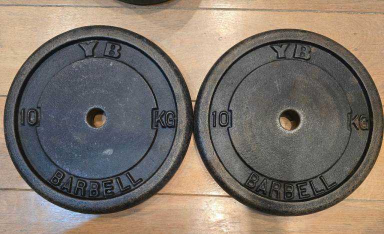 Two Cast Iron 10kg Weight Plates