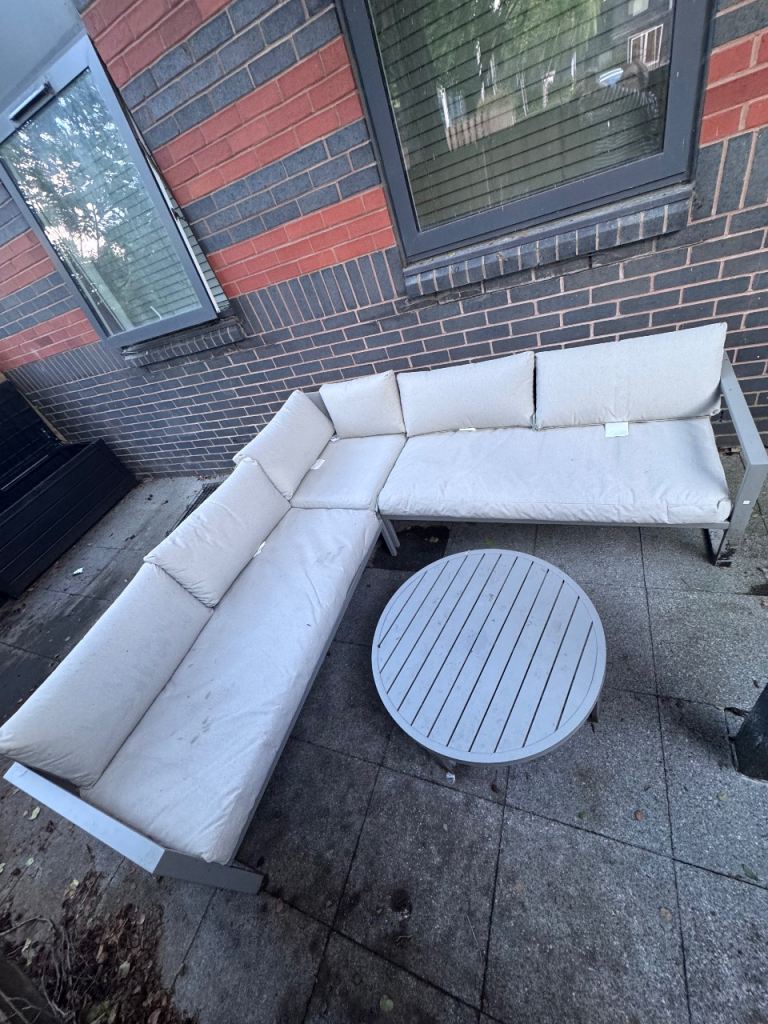 Garden Patio Corner Sofa Set with Table