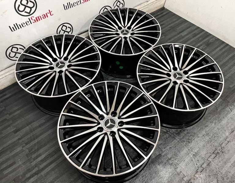 BRAND NEW 18" 19" MERCEDES AMG TURBINE V2 STYLE ALLOY WHEELS - 5x112 - BLK/DIAMOND