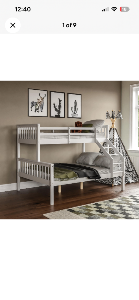 Double bunk bed with double mattress 