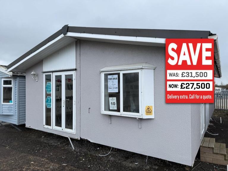 3 Bed Roughcast Twin Lodge - DG, CH, New Carpet - Offsite Sale for Private Land