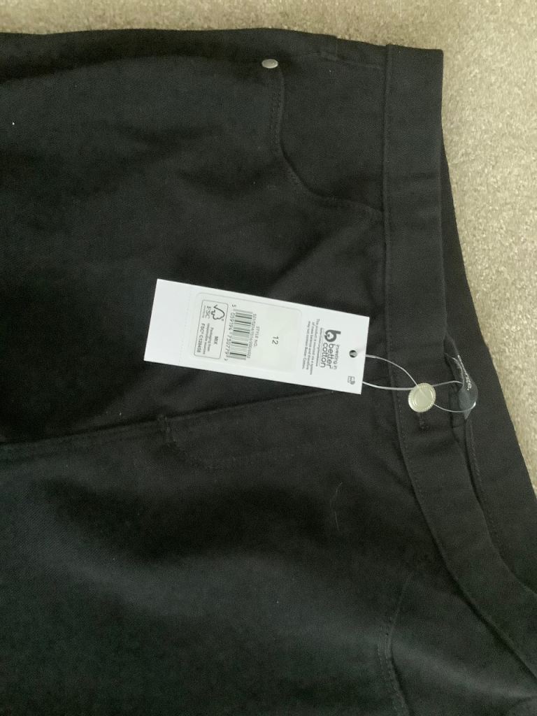 Ladies black trousers - size 12 - new with label