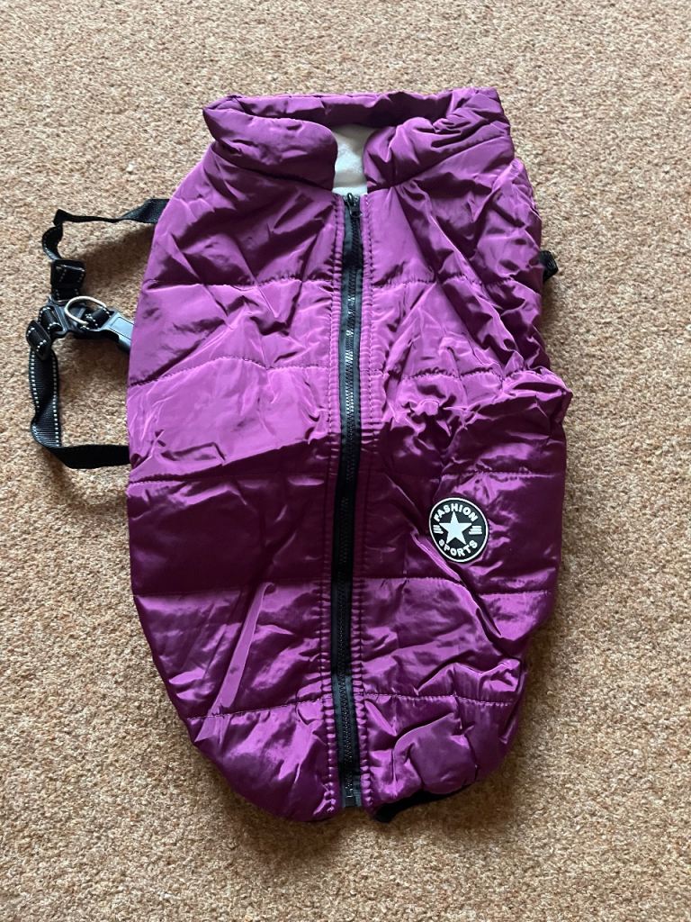 Purple dog coat brand new fleece lined 