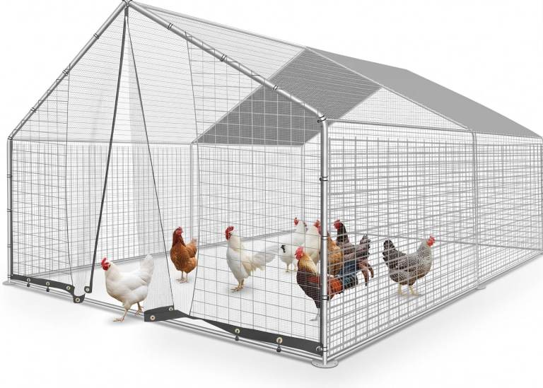 Kapler 4x3x2m Walk-in Large Outdoor Enclosure with Galvanised Steel Frame, UV Waterproof