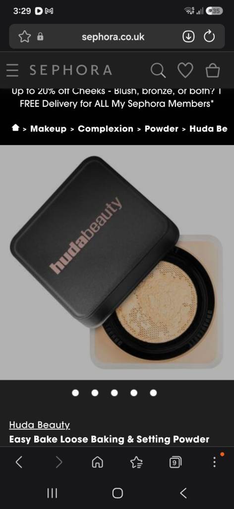 Huda beauty powder in banana bread