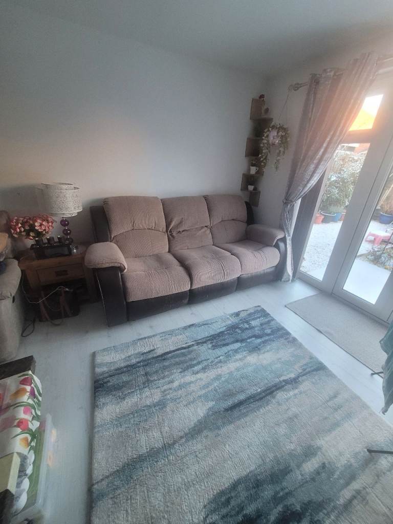 3 seater recliner sofa. Part leather