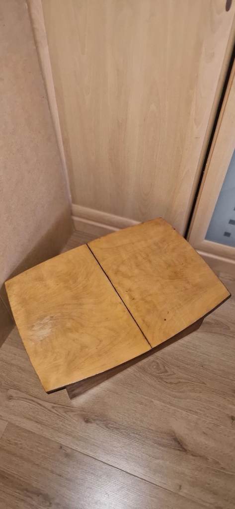 Mid Century Maple/ebony Sewing Box with Removable Dansette Legs