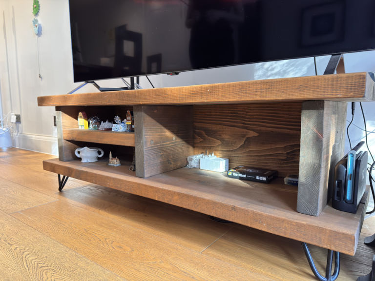 Rustic industrial TV stand