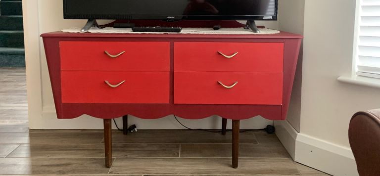 Red two toned dresser / dressing table / sideboard 